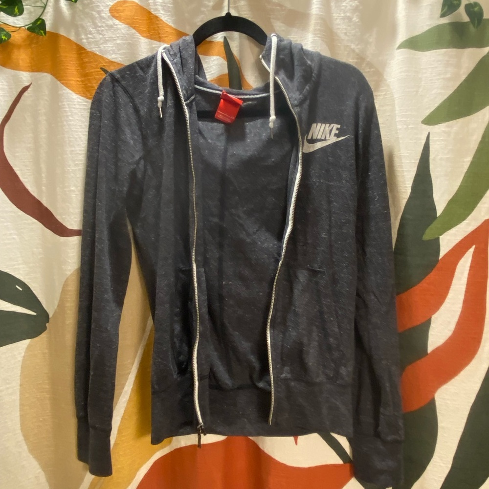 Dark gray Nike zip up hoodie